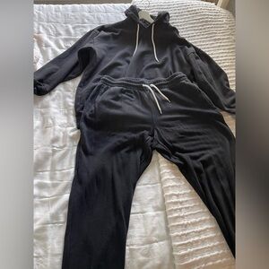 GAP Vintage Soft Classic Joggers & Oversized Hoodie Set - True Black